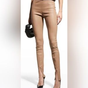 Jason Wu Faux Leather Skinny Pants in Tan or Beige Size L NWT $168